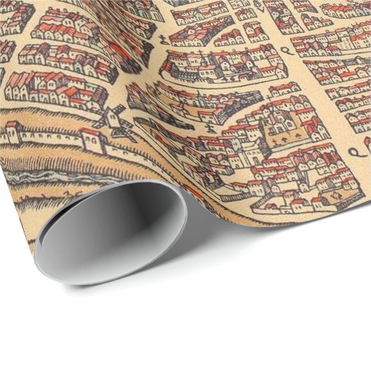 Altes Kartenmuster Geschenkpapier (Rolleneckpunkt)