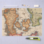 Altes Kartenmuster Seidenpapier (Handwerk)