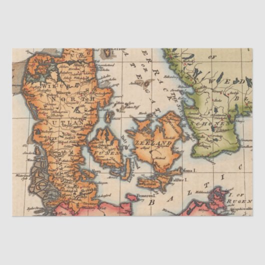 Altes Kartenmuster Seidenpapier (Vorderseite)