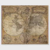 altes Kartenpapier Geschenkpapier (Flach)