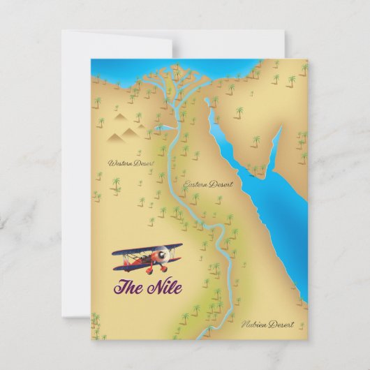 Altes Kartenposter im Vintagen Stil des Nils (Vorderseite)