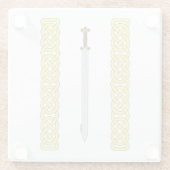 Altes keltisches Schwert und Knüpfarbeit Glasuntersetzer (Rückseite)