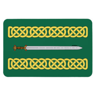 Altes keltisches Schwert und Knüpfarbeit Magnet
