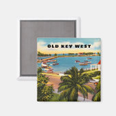 Altes Key West Florida mit Garrison Bight  Magnet (Vorderseite/Rückseite)