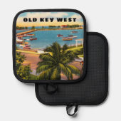 Altes Key West Florida mit Garrison Bight  Topflappen (Vorderseite/Rückseite)