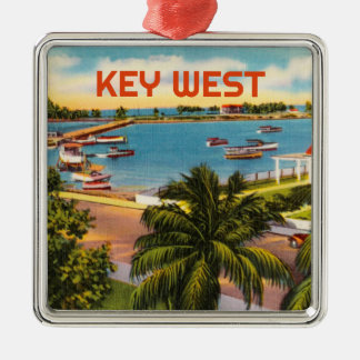 Altes Key West Florida mit vintage Hafen Szene Ornament Aus Metall