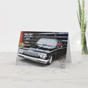 Altes klassisches Auto Schwarz Vintag Impala Spaß  Karte
