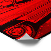 Altes klassisches Auto Wasserfarben Pop Kunst, Dic Poster (Ecke)