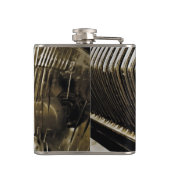 Altes klassisches Autoscheinwerfer Flachmann (Rückseite)