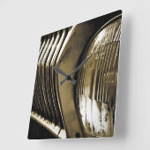 Altes klassisches Autoscheinwerfer Quadratische Wanduhr (Winkel)