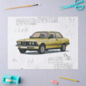 Altes klassisches BMW Auto Dekoupage Seidenpapier (Basteln)