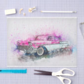 Altes klassisches Chevrolet Car Aquarell Decoupage Seidenpapier (Handwerk)