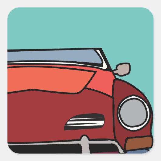 Altes Klassisches Oldtimer-Auto Quadratischer Aufkleber (Vorderseite)