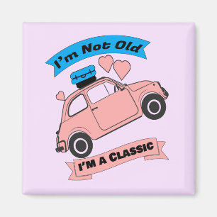 Altes klassisches rosa Auto Magnet
