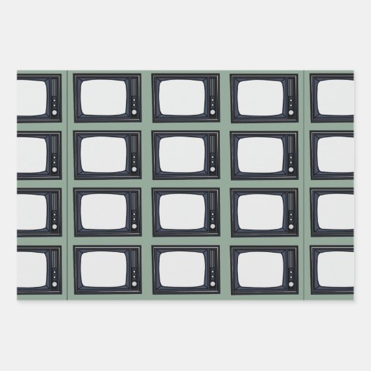 Altes klassisches TV-Muster im Fernsehen Geschenkpapier Set (Vorderseite)