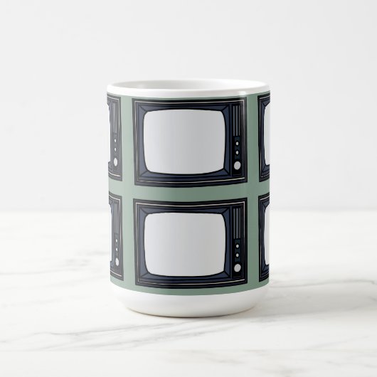 Altes klassisches TV-Muster im Fernsehen Kaffeetasse (Mittel)