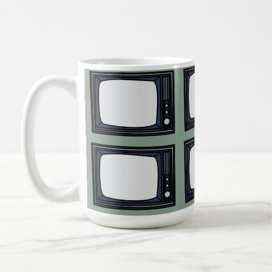 Altes klassisches TV-Muster im Fernsehen Kaffeetasse (Links)