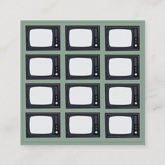 Altes klassisches TV-Muster im Fernsehen Quadratische Visitenkarte (Vorderseite)
