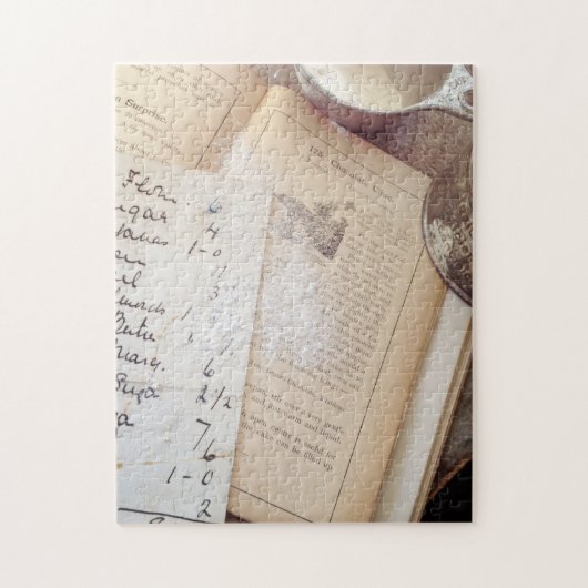 Altes Kochbuch und Rezepte Puzzle (Vertikal)