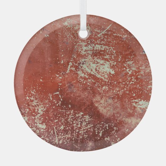 Altes Kupfer: Lebhafte Metallstruktur. Ornament Aus Glas (Vorderseite)