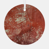 Altes Kupfer: Lebhafte Metallstruktur. Ornament Aus Glas (Rückseite)