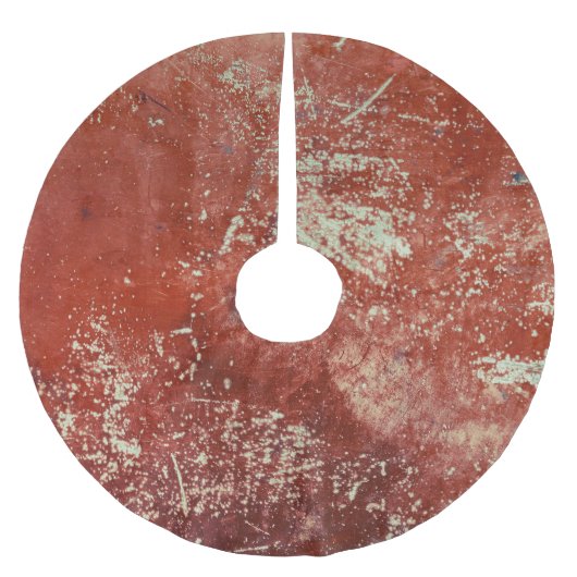 Altes Kupfer: Lebhafte Metallstruktur. Polyester Weihnachtsbaumdecke (Vorderseite)