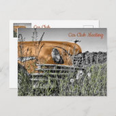 Altes Kupferauto in einer Feldpostkarte abgebroche Postkarte (Vorne/Hinten)