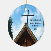 Altes Land Kirche, Pastor oder Priester Weihnachte Keramikornament (Links)
