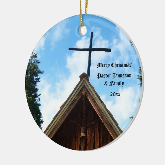 Altes Land Kirche, Pastor oder Priester Weihnachte Keramikornament (Links)