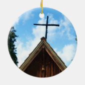 Altes Land Kirche, Pastor oder Priester Weihnachte Keramikornament (Hinten)