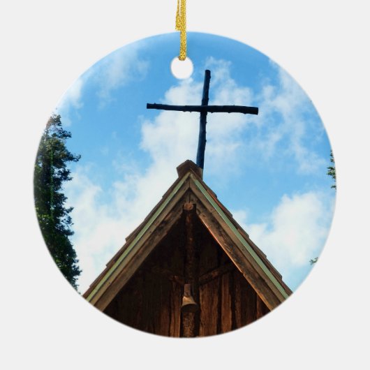 Altes Land Kirche, Pastor oder Priester Weihnachte Keramikornament (Hinten)