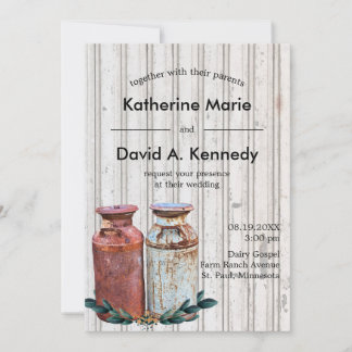 Altes Land Milch Dosen Haushalt Hochzeit rustikale Einladung