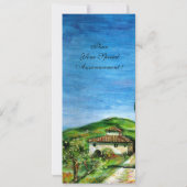 ALTES LANDHAUS IN CHIANTI, blau-grün-weiß Einladung (Rückseite)