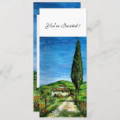 ALTES LANDHAUS IN CHIANTI, blau-grün-weiß Einladung (Vorne/Hinten)