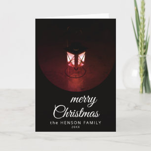 Altes Laternenlicht Frohe Weihnachten Schrift Fami