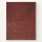 Altes Leder-Look-Journal mit Herbstblatt Notizblock (Rückseite)