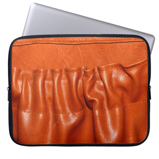 Altes Leder Vintage Kindersitz Details. Blau, verg Laptopschutzhülle (Vorderseite)