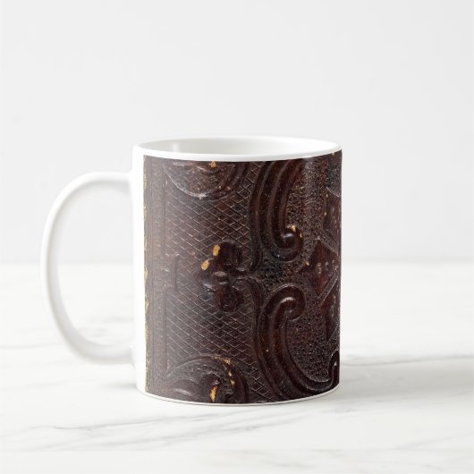 Altes Lederbuch Kaffeetasse (Links)