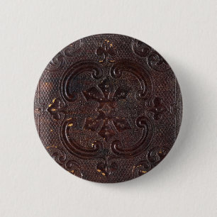 Altes Ledernes Buch des Falln Button