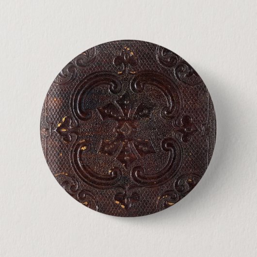 Altes Ledernes Buch des Falln Button (Vorderseite)