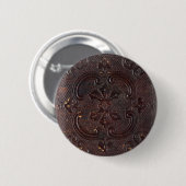 Altes Ledernes Buch des Falln Button (Vorne & Hinten)