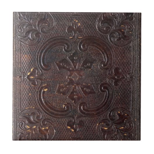 Altes ledernes Buch Falln Fliese (Vorderseite)