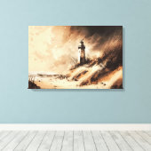 Altes Leuchtturm Feine Kunst Ölgemälde Leinwanddruck (Insitu (Holzboden))