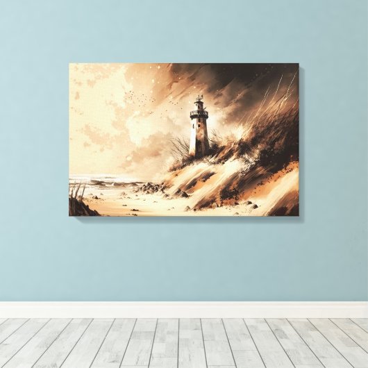 Altes Leuchtturm Feine Kunst Ölgemälde Leinwanddruck (Insitu (Holzboden))