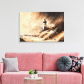 Altes Leuchtturm Feine Kunst Ölgemälde Leinwanddruck (Insitu (Wohnzimmer))