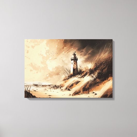 Altes Leuchtturm Feine Kunst Ölgemälde Leinwanddruck (Vorderseite)