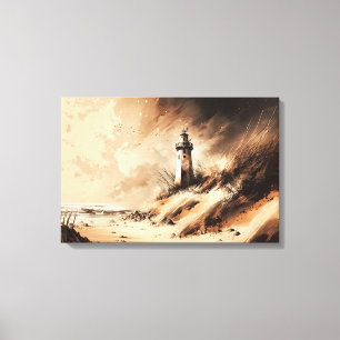 Altes Leuchtturm-Fine-Art-Ölgemälde Leinwanddruck