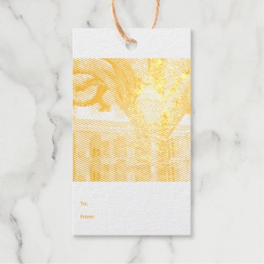 Altes Licht vor einem Baum Geschenkanhänger (Vorderseite)