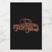 Altes Lieferwagen LKW Blume Muster Lebensmitteletikett (Einzelnes Label)