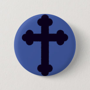 Altes lila christliches Kreuz Button